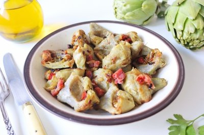 Alcachofas con jamón