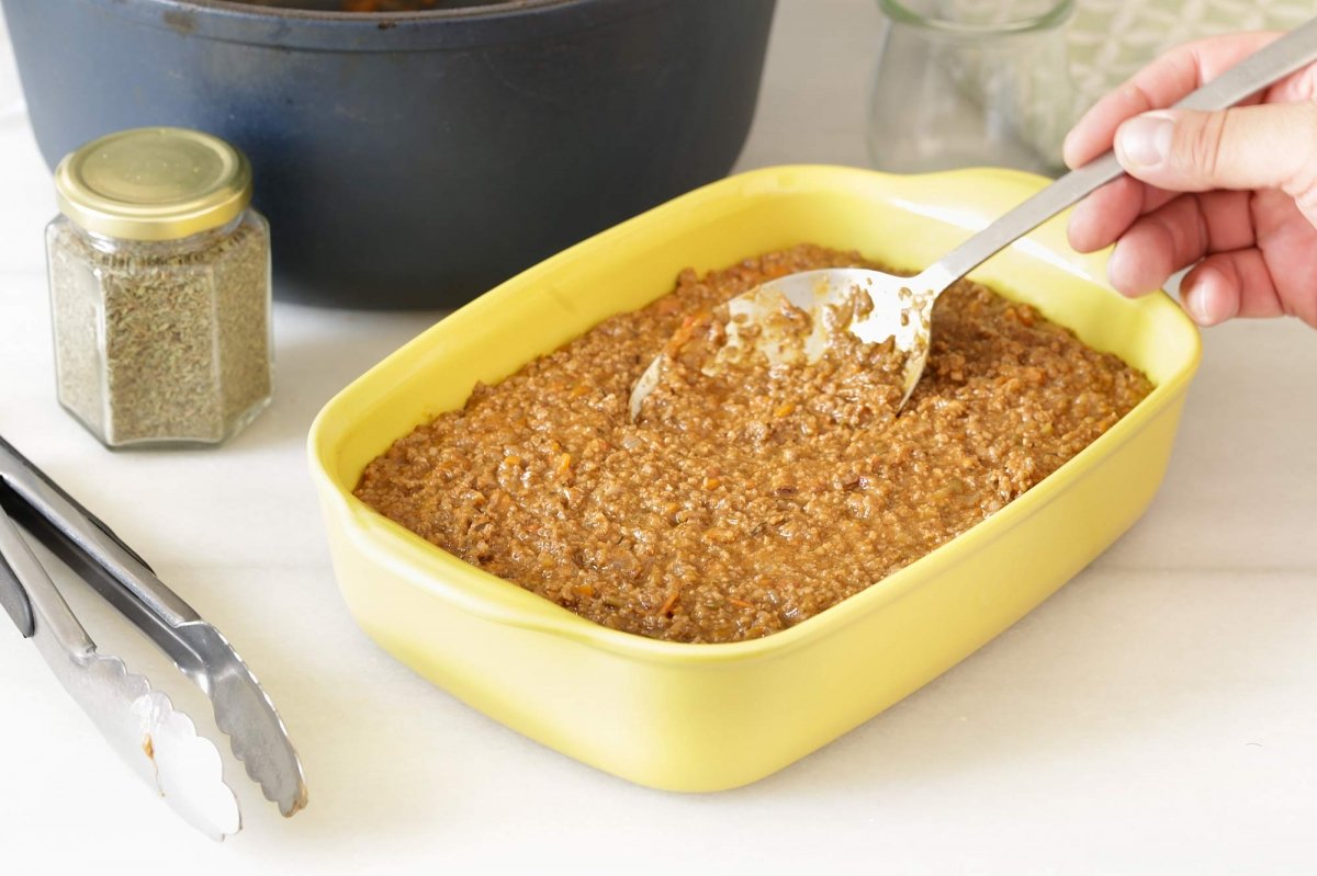 Pasamos el relleno a la fuente de horno